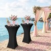 Seivunol 2 Packs Cocktail Table Cover, Stretch Tablecloths, 80Dx110H cm