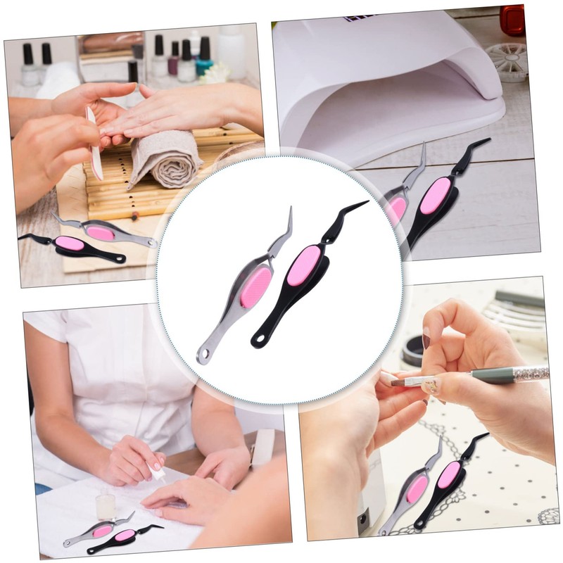 Angoily 4pcs Stainless Steel Craft Tweezers Comfortable Grip for Precision