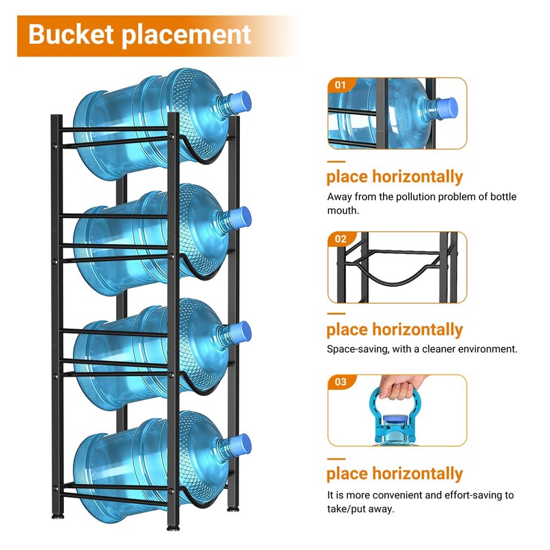 Wphold 5 Gallon Water Jug Holder, 4 Tier Water Bottle