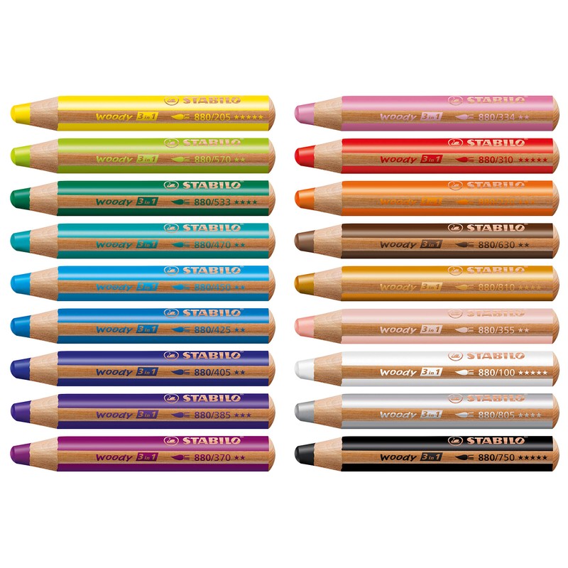 Stabilo Woody Colouring Pencils 3 in 1 Wood Multitalent Round