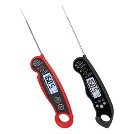 Instant Read Digital Meat Thermometer by puxyblue - 2 Pack Waterproof & Super Fast Food Thermometer Widely Used for Indoor & Outdoor Cook, Grill, Bake, BBQ, Candy Making - 1 Year Warranty