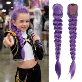 26inch Long Purple Braid Hair Ponytail Easy Clip In Fishbone Hair