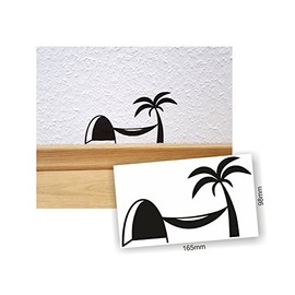 Sticker Mouse Hole with Palm I Black Matt I Wall Sticker Decoration I dv621