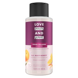 Love Beauty And Planet Champú Multibeneficios 5 En 1 Love Beauty And Planet Con Queratina Vegana, Colágeno Y Mandarina Bronceada Para Una Limpieza Profunda, Hidratación, Fuerza, Volum Blanco 13,5 Onz