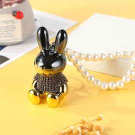 IRIVER BLANK Cute Bling Rhinestone Keychains for Women & Girls - Sparkle and Shine Crystal Key Ring Charm for Handbags, Car Keys,Coin Purse,backpack (Sitting Bear-Black)