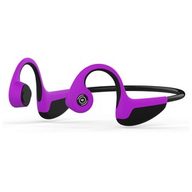 Bone Conduction Headphones Bluetooth 5.0 Open Ear Wireless Titanium HiFi Stereo with Mic Sweatproof Sports Headphones for Running Driving Cycling (Purple)