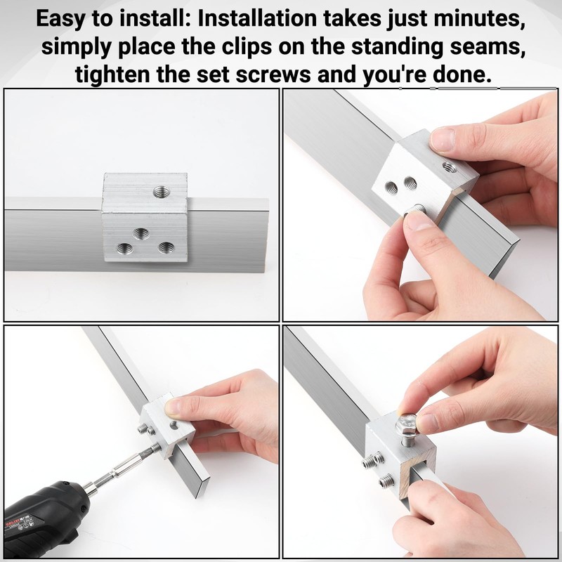 Tandefio 24 Sets Roof Clamp for Standing Metal Roof Standing