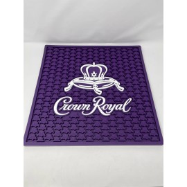 Crown Royal Bar Spill Mat Rubber purple white logo Large 16 1/2" Sq RARE htf new