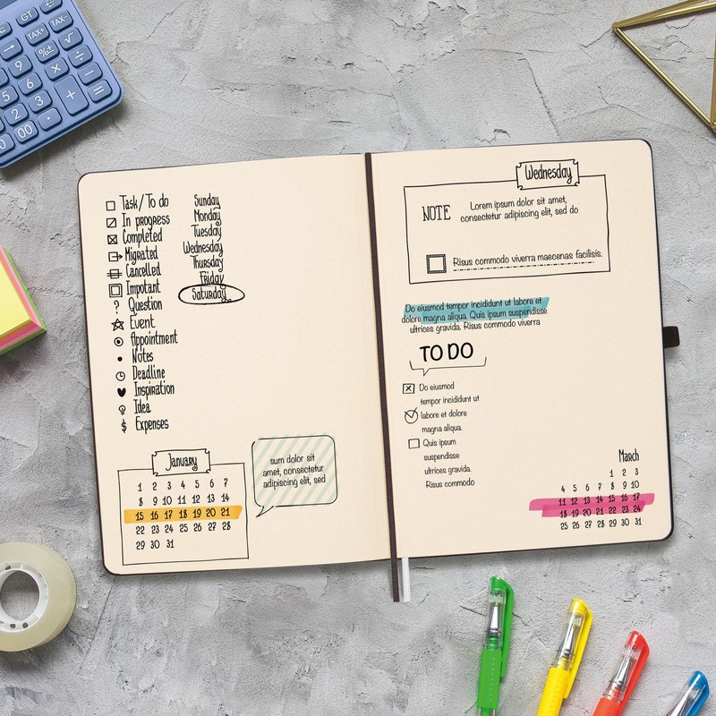 FINOCAM - Notebook Nexo Hardback Dotted-Dotted Turquoise | Notebook DIN
