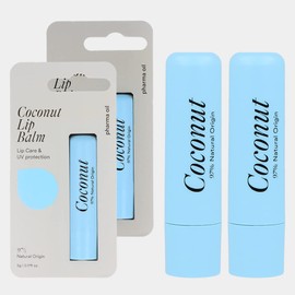Pharma Oil Protective Natural Lip Balm Coconut, 2x5g. I Enriched With Shea Butter I Intensive Care I Paraben Free I No Artificial Colors, Perfect as a Gift