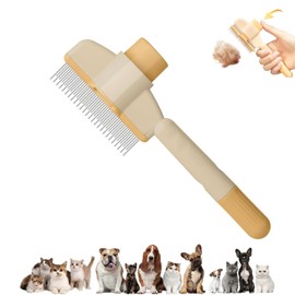 Coehaopike Pets Painless, Healing Brush, Slicker Brush, Long and Short Hair Types, Comb Hair Loss Remover with One Massage, Easy to Remove Hair Loss by Pressing a Button, Pet Grooming Brush, For Both