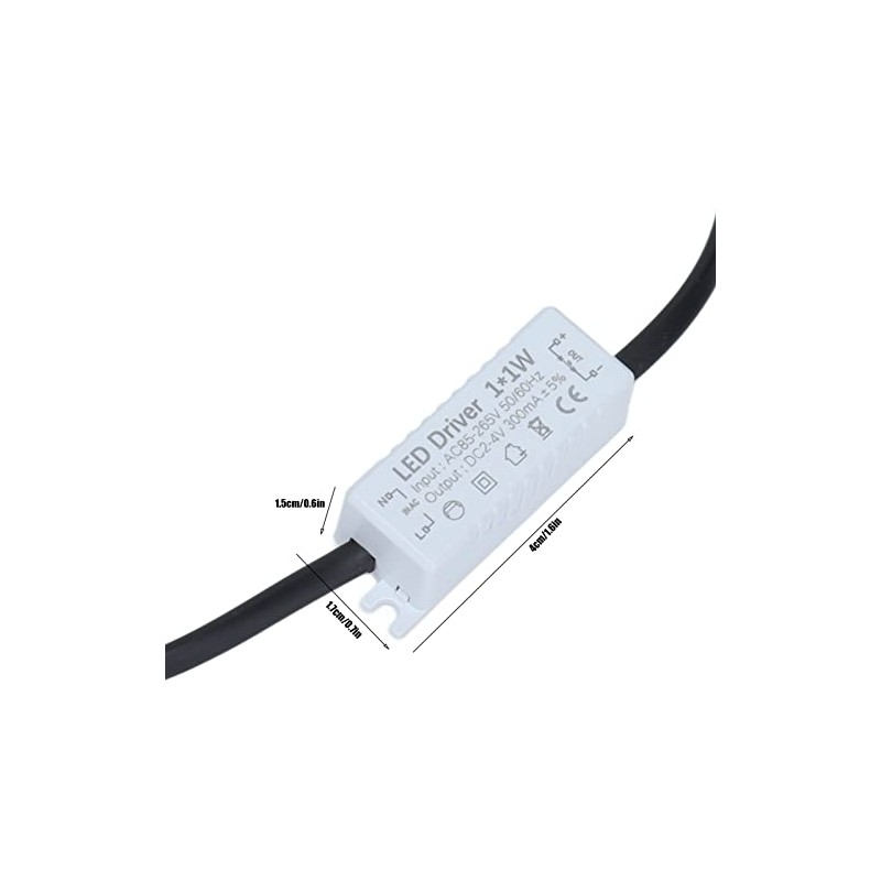 LED Driver (1X1W) Constant Current 300mA Input AC85-265V Output 2-4VDC