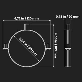 3" Inch Galvanized Pipe Hanger with Rubber - Conduit Mounting Clamp - PVC Tube Brackets - Metal Pipe Clamps - Tube Wall Mounting Bracket Clamp - Rigid Conduit Holder - 3in Pipe Clamp