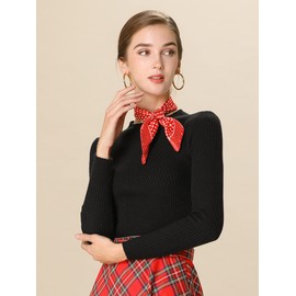 [Allegra K] Scarf, Square, Pack of 2, 19.7 inches (50 cm), Silk Style, Dot Square Scarf, Neckerchief, Hair Ornament, Office, Uniform, Stylish, Women's, Red, 20.9 x 19.7 inches (50 x 50 cm), red