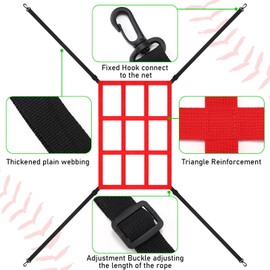 Gsbomzap 2PCS Baseball Softball Pitching Target & Dummy Batter, Adjustable Baseball Pitching Net Training Aids 9 Hole Strike Zone Attachment, Baseball & Softball Practice Net for Hitting Accuracy