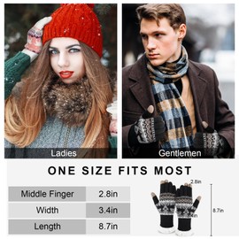Clothirily Winter Gloves for Women & Men - Thick Wool Fleece Liner, Thermal Knit, Touchscreen, Elastic Cuff Insulated Gloves for Cold Weather
