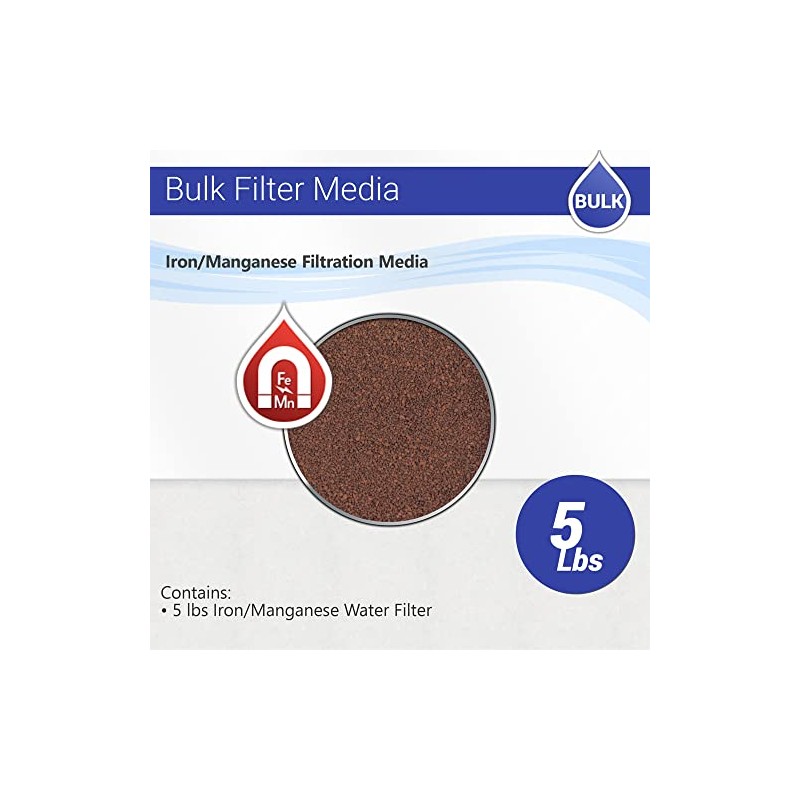 5 lbs Iron Manganese sand hydrogen sulfide Max Water Filter