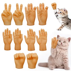 12 Pcs Tiny Finger Hands,Mini Fingers Funny Hand Puppets, Little Small Hands for Finger Puppets Show, Gag Performance, Party Favors, Cute Mini Hand Finger for Cats (6 Styles)