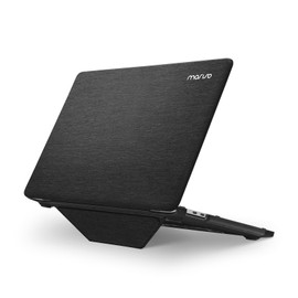 MOSISO Compatible with MacBook Pro 13 inch Case M2 2025, 2024, 2023, 2022-2016 A2338 M1 A2251 A2289 A2159 A1989 A1708 A1706, Knit Fabric Coated Plastic Hard Shell Case with Fold Kickstand, Black