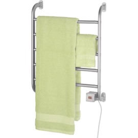Warmrails Regent Towel Warmer - Wall Mounted Towel Warmer Rack for Drying Towels and Garments - 25.5-Inch Nickel Finish Frame with 5 Bars - Model HSRS