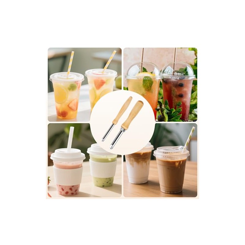 2 Pack Straw Puncher for Plastic Lids, Straw Hole Puncher