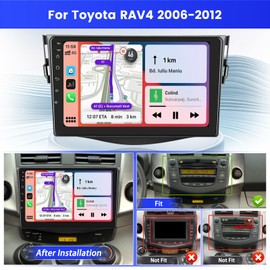 Inefala 2+32G Android 13 Car Stereo Radio for Toyota RAV4 2006-2012, 9'' HD Touch Screen Headunit with Wireless CarPlay Android Auto, AHD Backup Camera, Mirror Link, GPS, WiFi, DSP