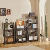 4-Tier Foldable Metal Storage Shelf with Wheels, 28.15" W x