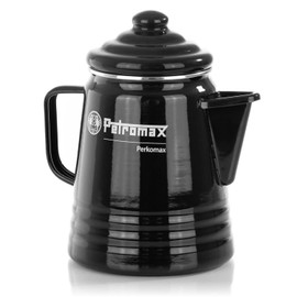 Petromax Tea and Coffee Percolator, Use Indoor/Outdoors for Home Kitchen or Campfire, Enameled Steel Coffee and Tea Pot Brews to Your Taste, 5-6 Cup Capacity, Black