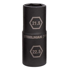 Steelman Pro 1/2-Inch Drive 6-Point Thin Wall 21.5mm x 22.5mm Double Ended Impact Flip Socket, Durable Corrosion-Resistant Steel, Laser-Etched Callouts