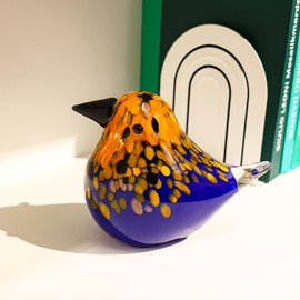 ORRFIDDY Glass Bird Decor Crystal Bird Sculpture Nature-Themed Home Accents Figurines Ornament Modern Art Living Room Shelves Tabletops