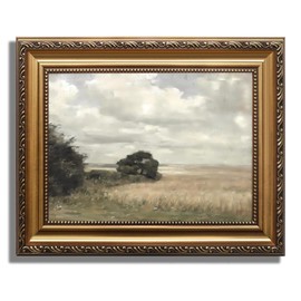 AGOLINE Vintage Gold Frame Canvas Wall Art-Summer Day Classical Wall Painting for Bathroom Home Wall Art Decor Pictures for Living Room Bedroom Office,9"x12"