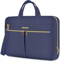 Ferkurn Laptop Bag Case Women Men Computer Bag for MacBook/HP/LG/Dell/ASUS, Shoulder Strap Carrying Briefcase Messenger Bag, Blue, 15-15.6 Inch