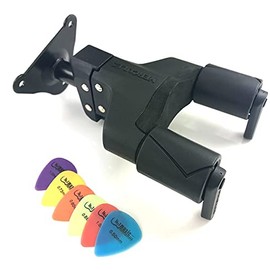 HERCULES Stands GSP39WB PLUS AGS Guitar Wall Hanger with Wood Base & 6 Complimentary Plectrums…