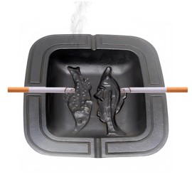 SECHUDO Cast Iron Ashtrays, Cool Cigar Ash Trays for Patio Outdoor Indoor Office Home Desktop Smoking Decor Garden, Fish Pattern Gift for Smokers Men and Women (Classic Fish Pattern)