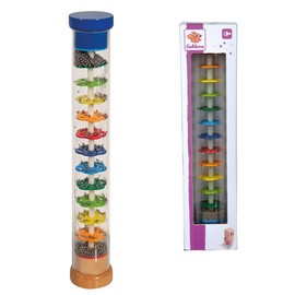 Eichhorn 100003446 100003445 Rainmaker Made of Solid Wood, Plastic Tube with Metal Balls, 32 x 5 cm, Multicoloured, 32x5cm