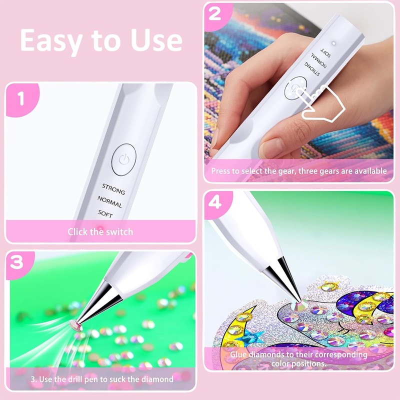 Electric Diamond Art Painting Pen with Vacuum Pump