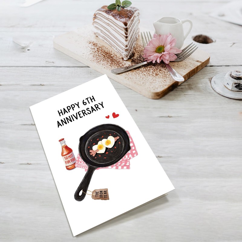 Funny Pun Iron Anniversary Card, Humorous 6 Year Wedding Anniversary