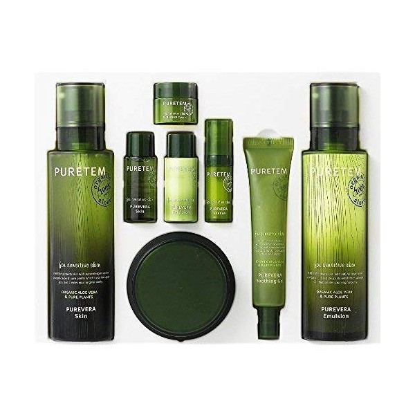 Kwailnara Puretem Purevera Facial Skin Care 3 Items Set (100% Organic Aloe Vera)