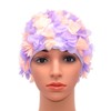 Medifier Badekappe mit Blumenmuster, Retro-Stil, für Damen, Lila und Hellrosa