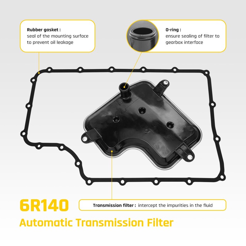 6R140 Automatic Transmission Filter Kit for 2011-2019 Ford F-250//F-350/F-450/F-550, Replaces