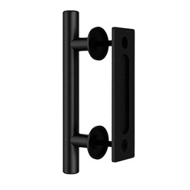 WOLFBIRD 24 cm Barn Door Handle, Sliding Door Pull Handle, Black Door Handle, Sliding Door Handle, Double-Sided Handle for One Wooden Door