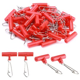 40pcs Sea Fishing Tackle, Red Fishing Line Sinker Slides Fishing Accessories, T-Shaped Fishing Line Fishing Swivels Fishing Swivels Fishing Detector Clips Fishing Clips Fishing Accessories