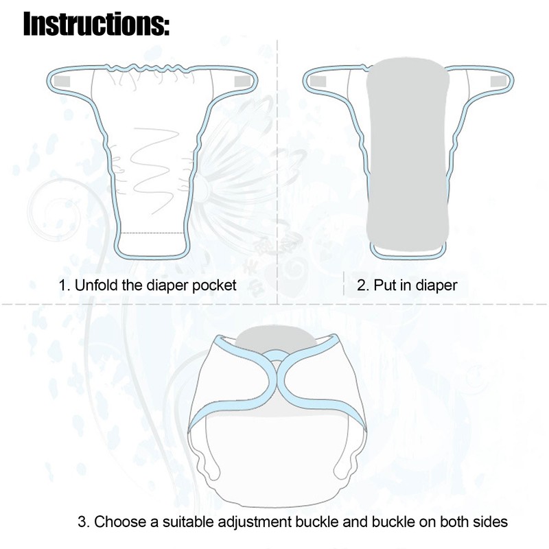 10Pcs Washable Baby Diapers Reusable Quick Absorbent 2‑Layer Superfine Fiber