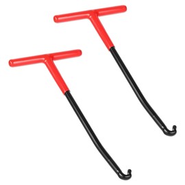 BOHUIZ Exhaust Spring Puller Tool Motorcycle Exhaust Spring Hooks, 2 Pcs Exhaust Spring Tool, T Handle Snowmobile Spring Puller Removal Tool, Pipe Spring Puller for Motorcycle Dirt Bike(Red)