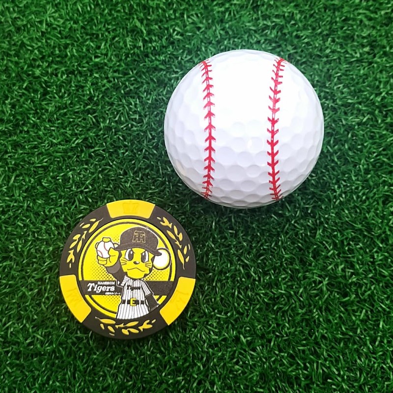 HOKUSHIN TRADING MK0474 Golf Ball Marker Hanshin Tigers Tip Marker