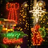 TWINGLEHOME 4 Pack 50L Christmas Window Silhouette Lights Decorations,Including: Santa