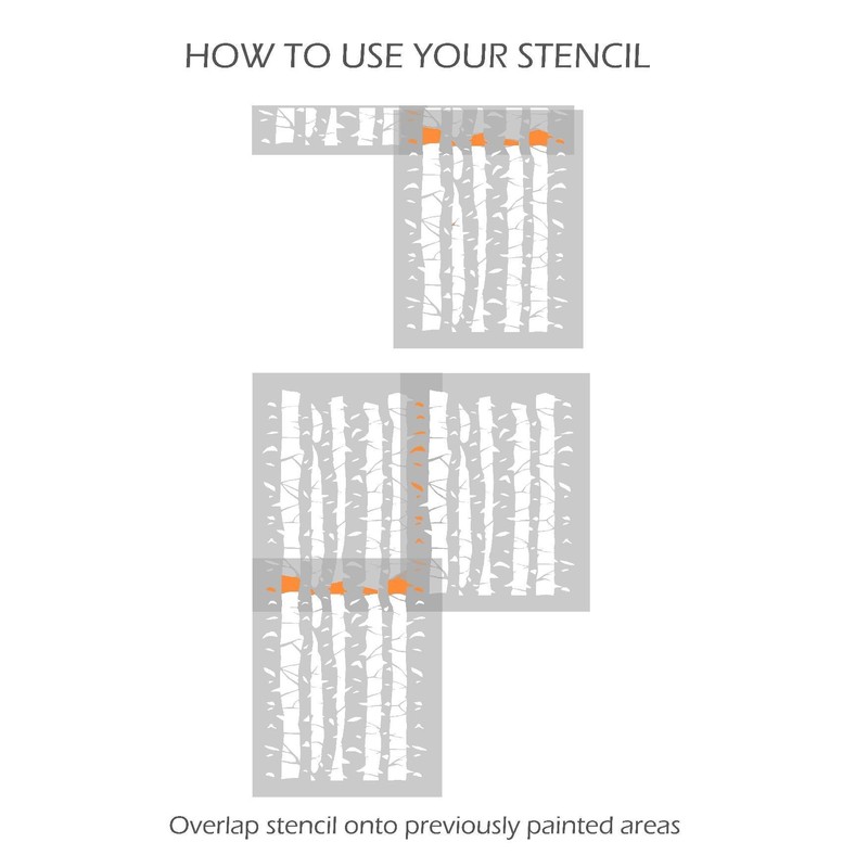 Birch Tree Wall Stencil for Painting