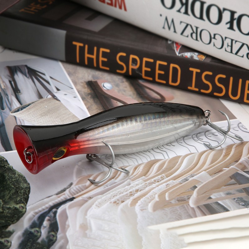Artificial Popper Fish Lure 3D Eyes Seawater Hard Bait with