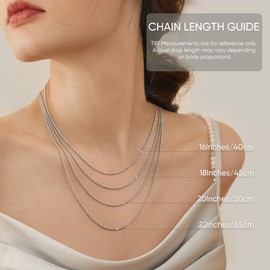 Juvux 925 Sterling Silver Chain Necklace for Women Dainty Women Chain Necklaces for Anniversary Birthday Valentine's Day or Christmas Gifts for Wife Mom Friends Rope Chain Silver, 20 inches