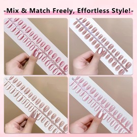 Sun&Beam Nails Press-On Nails 120 Pcs, 4-in-1 Mix & Match Fake Nails, Reusable & Easy to Apply, DIY Nail Ar (M302)